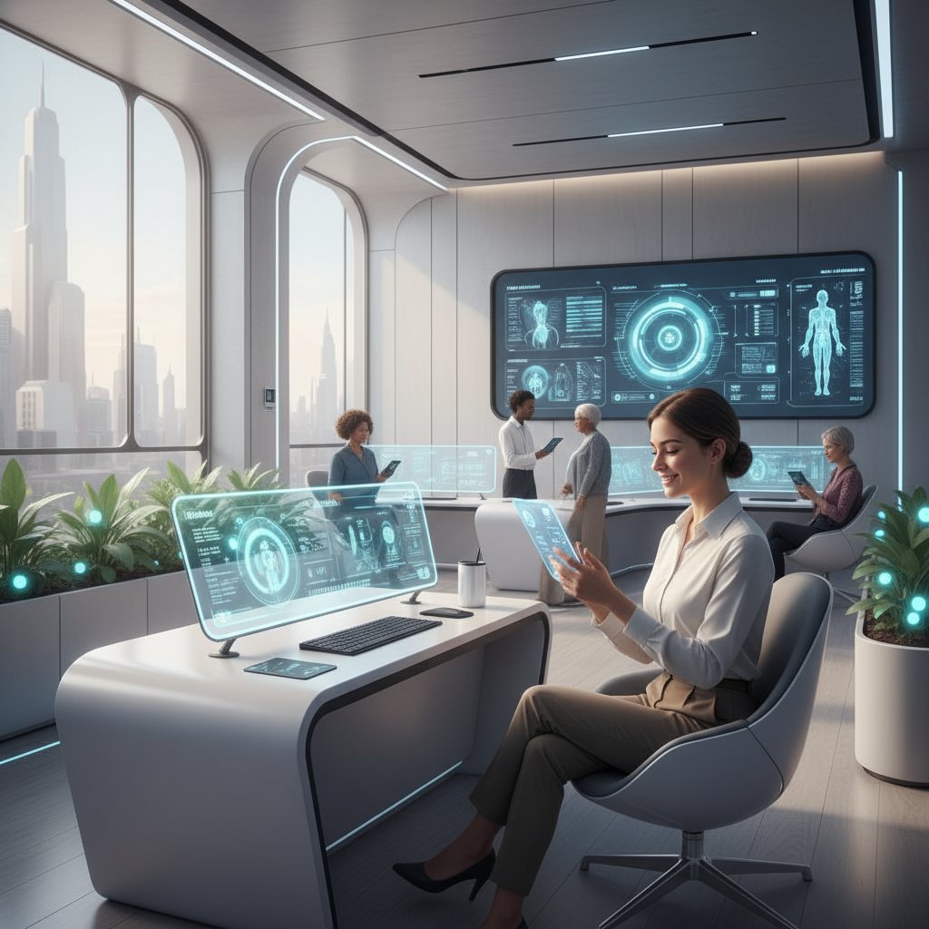 Nowoczesna diagnostyka HCV z użyciem technologii – pacjent ze smartfonem w gabinecie