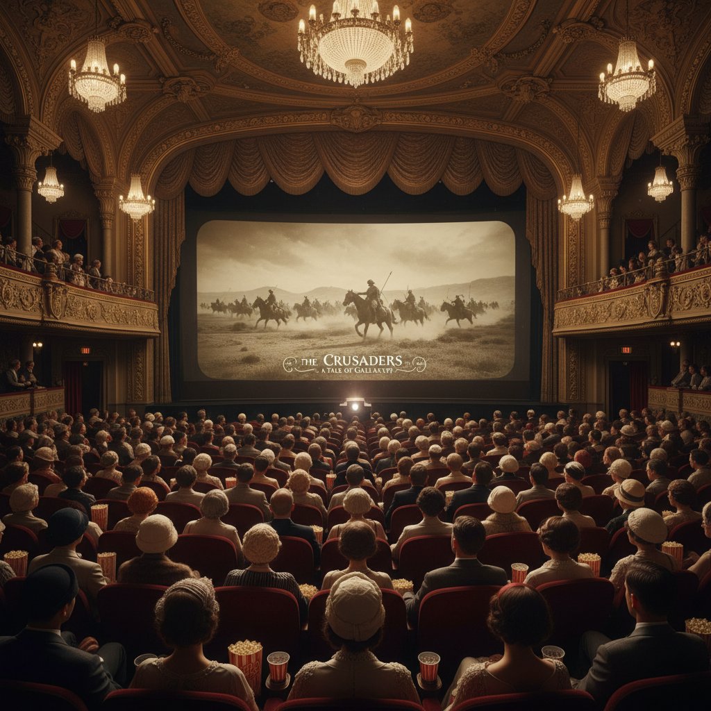 Captivated audience watches a historical film in a vintage theater, illustrating audience engagement with best historical movies