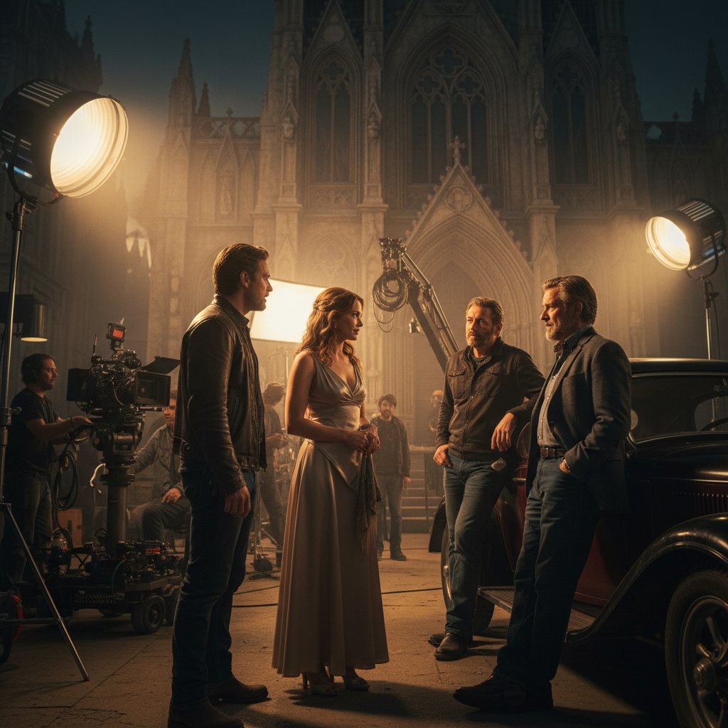 Hollywood new wave actors collaborating on set, symbolizing influence