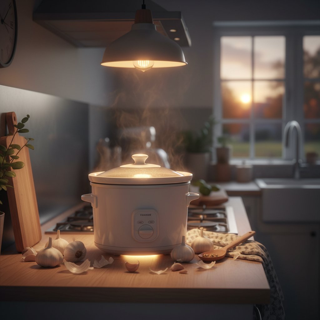 Domowa fermentacja czarnego czosnku w wolnowarze