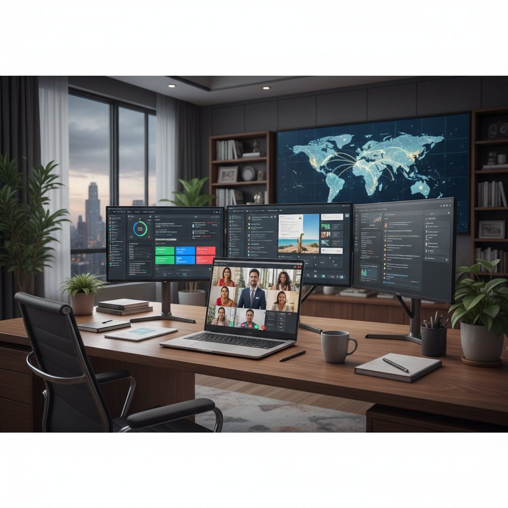 Remote team collaborating cost effectively, digital tools
