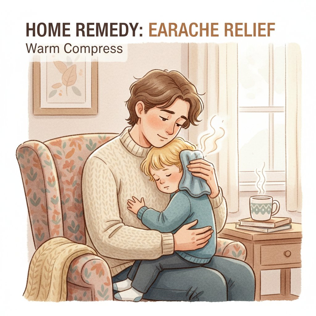 Domowe sposoby na ból ucha – rodzic przygotowuje kompres dla dziecka