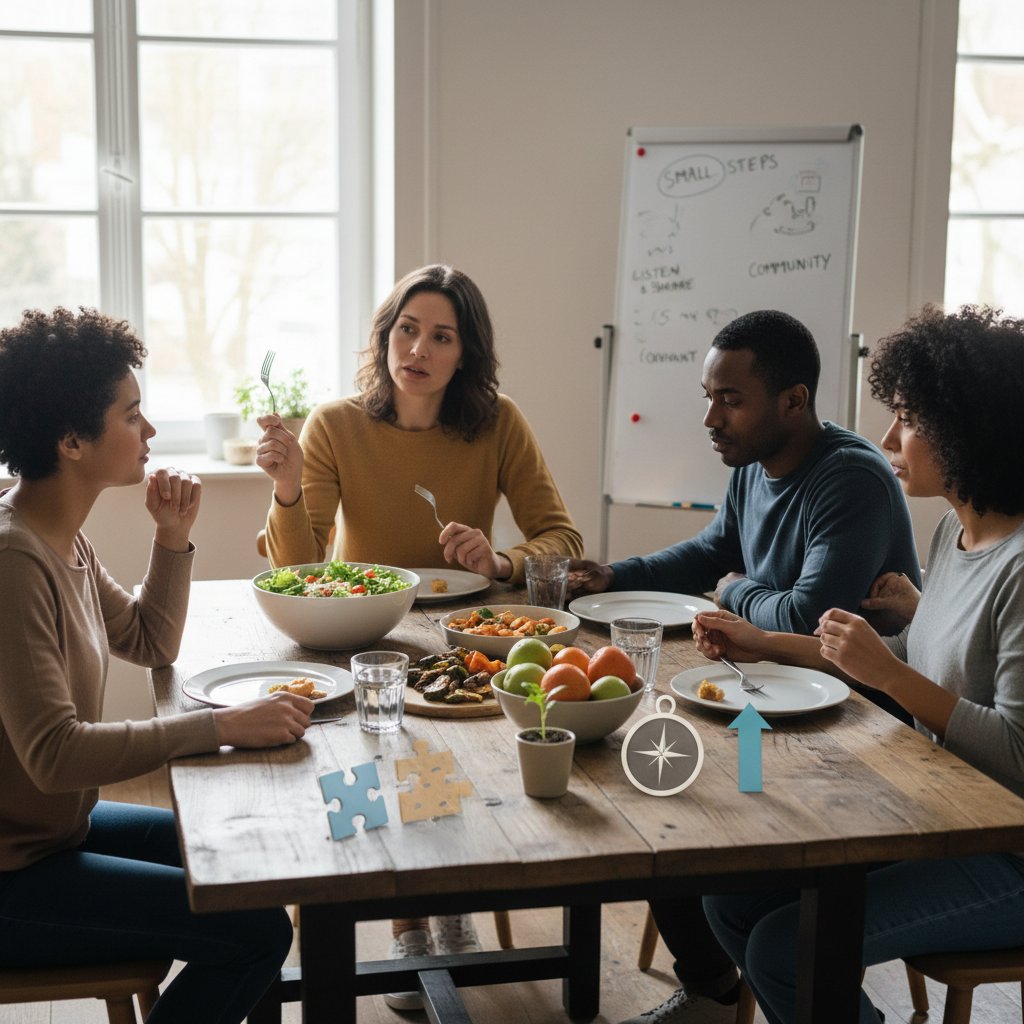 Szczera rozmowa o nawykach żywieniowych, wsparcie bliskich, gest motywacji