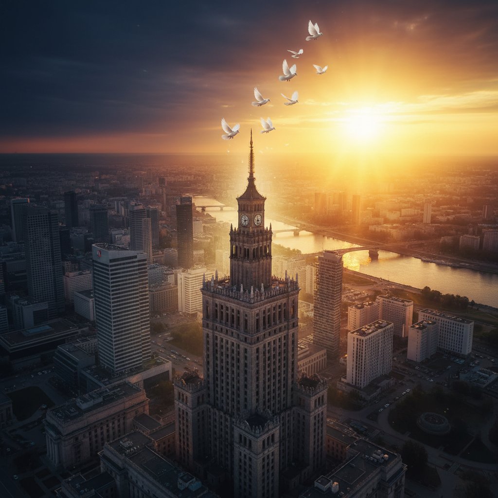 Symboliczny wschód słońca nad Warszawą – nowe nadzieje dla osób z agnozją.