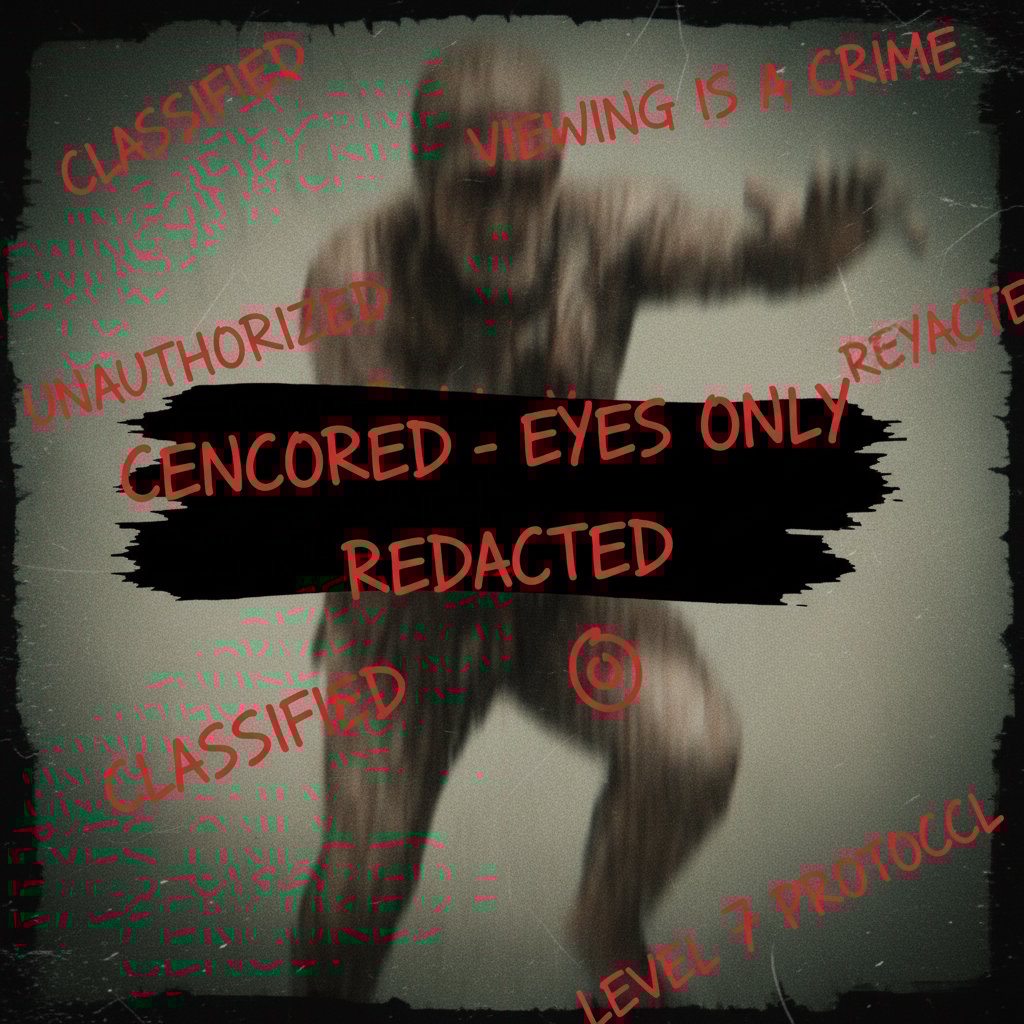 Blurred-out horror movie scene with film censors’ notes overlaid, movie international versions