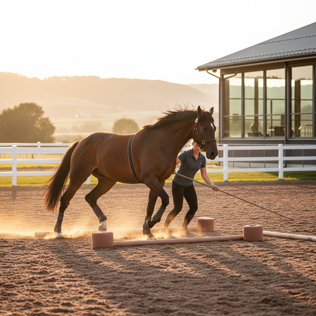 Koń podczas rehabilitacji sportowej, fizjoterapia koni sportowych, skuteczna rehabilitacja zwierząt