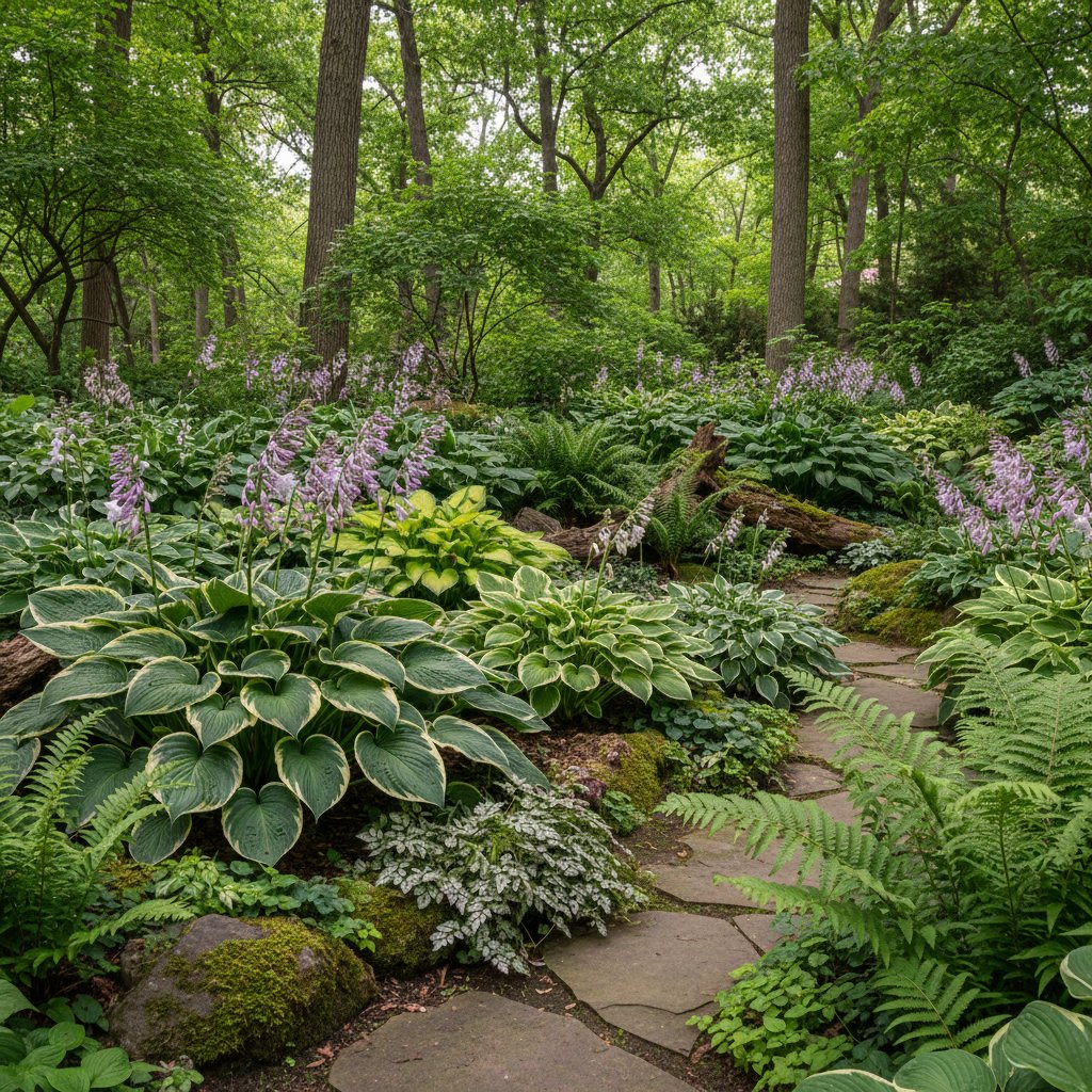 Hosty i paprocie – gwiazdy zacienionych rabat