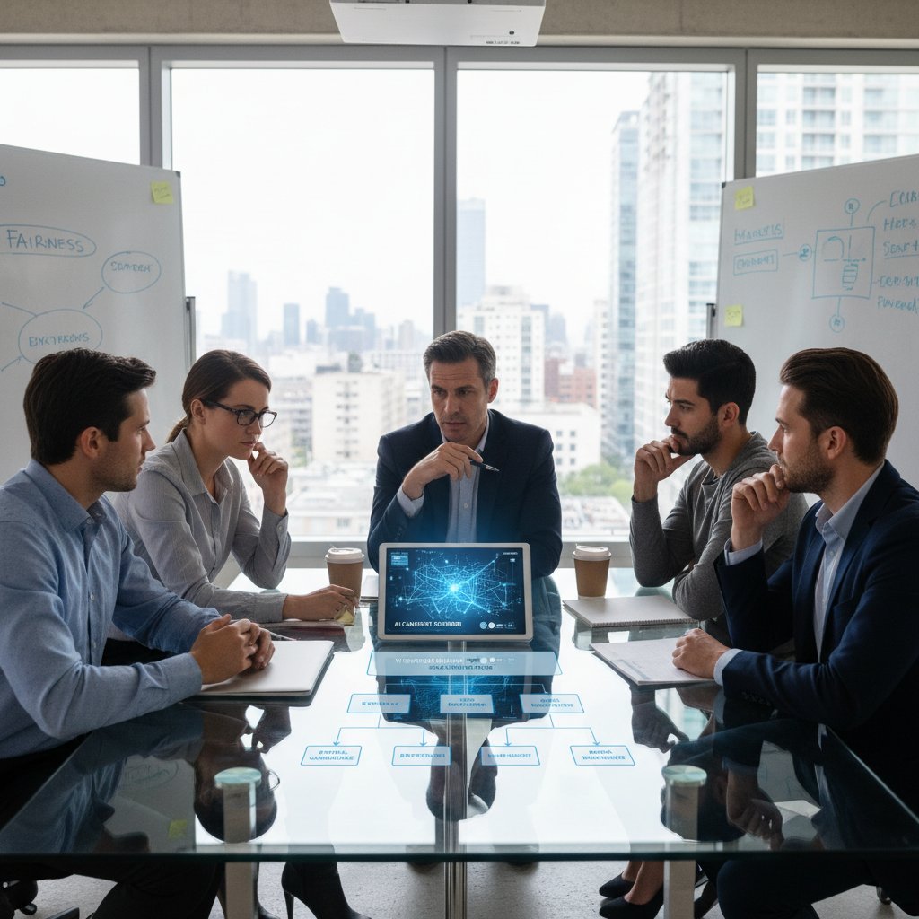 Zespół HR analizujący wyniki algorytmów selekcji kandydatów pod kątem etyki