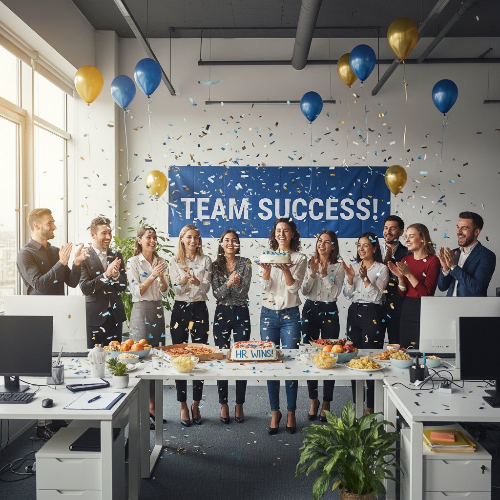 Zdjęcie zespołu HR świętującego po udanej kontroli PIP