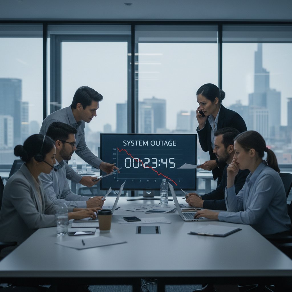 Zespół obsługi klienta dyskutujący niestandardowe przypadki wymagające ludzkiej interwencji