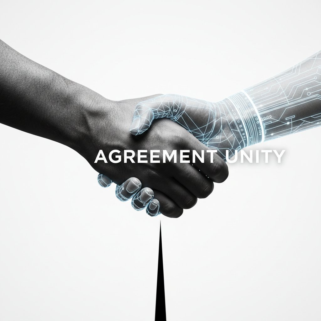 Editorial photo of human hand shaking digital hand, symbolizing agreement and unity between people and AI in work