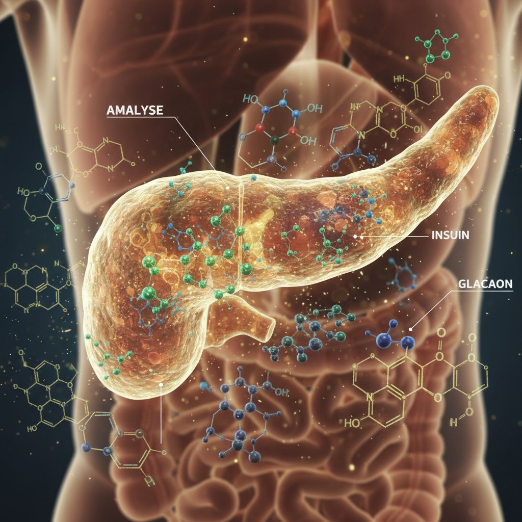 Schemat działania gliklazydu na komórki beta trzustki, struktury chemiczne i mechanizm lek na cukrzycę