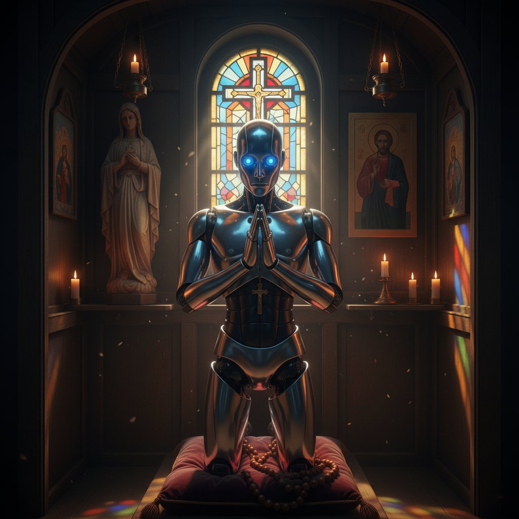 Robot w konfesjonale – symboliczne ujęcie sztucznej inteligencji w roli duchowej