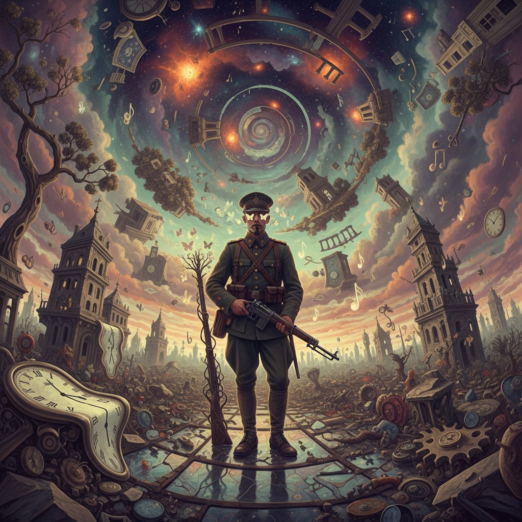 Iconic dream sequence with surreal visuals, famous movie dream sequence, warped reality