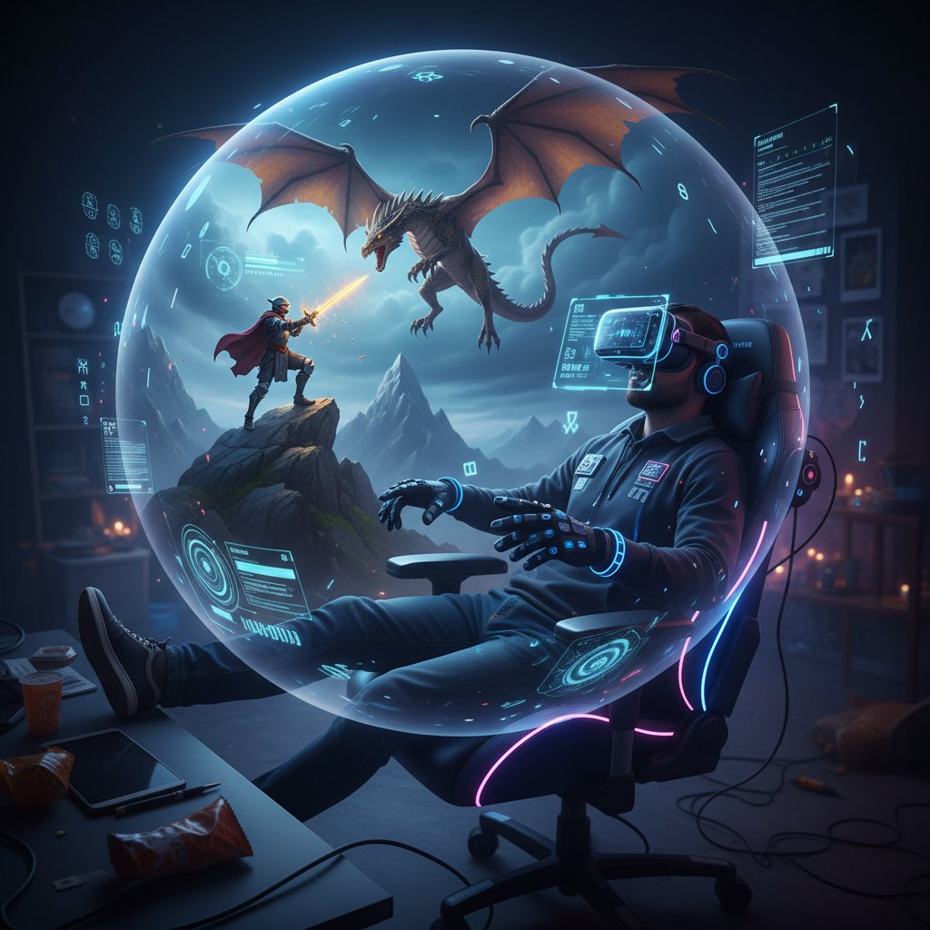 Rozmowa z bohaterem gry w wirtualnej rzeczywistości z wykorzystaniem headsetu VR