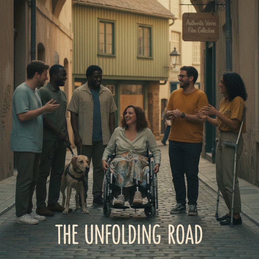 Independent film scene with disabled lead, representing authentic inclusion, with keywords disability representation cinema