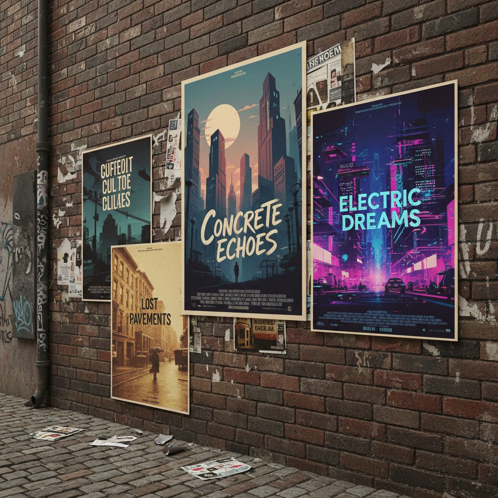 Montage of indie film posters with cityscapes, referencing films for fans of movie lost in translation cinema