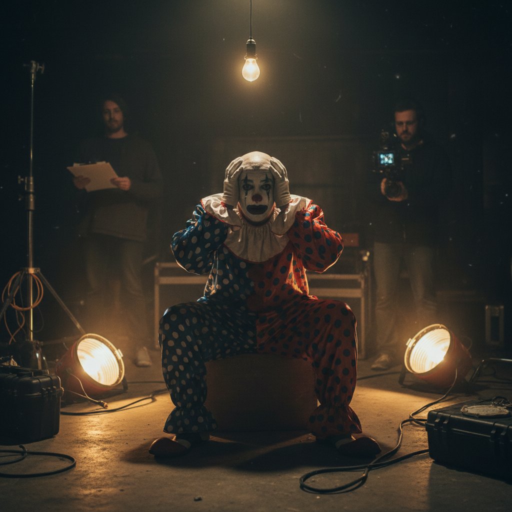 Jon Watts directing on the set of Clown, showcasing his early horror roots