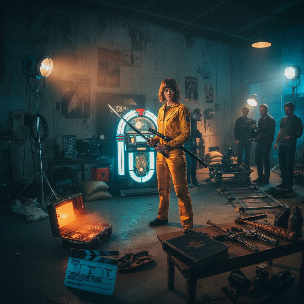 Indie film set packed with Tarantino-inspired props and costumes