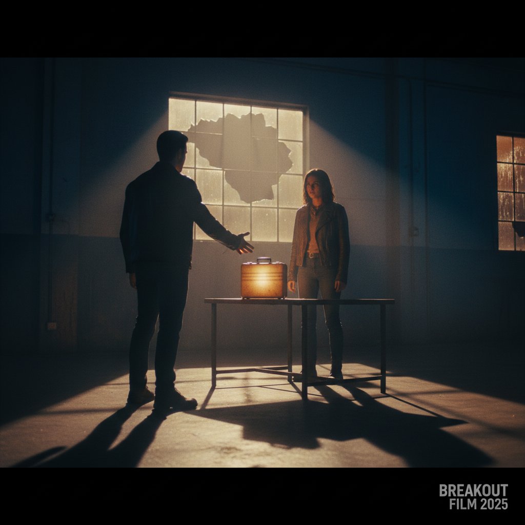 Dramatic still from a breakout indie movie of 2025, capturing a pivotal scene. Indie movies, cinematic lighting, breakout film, dramatic scene.