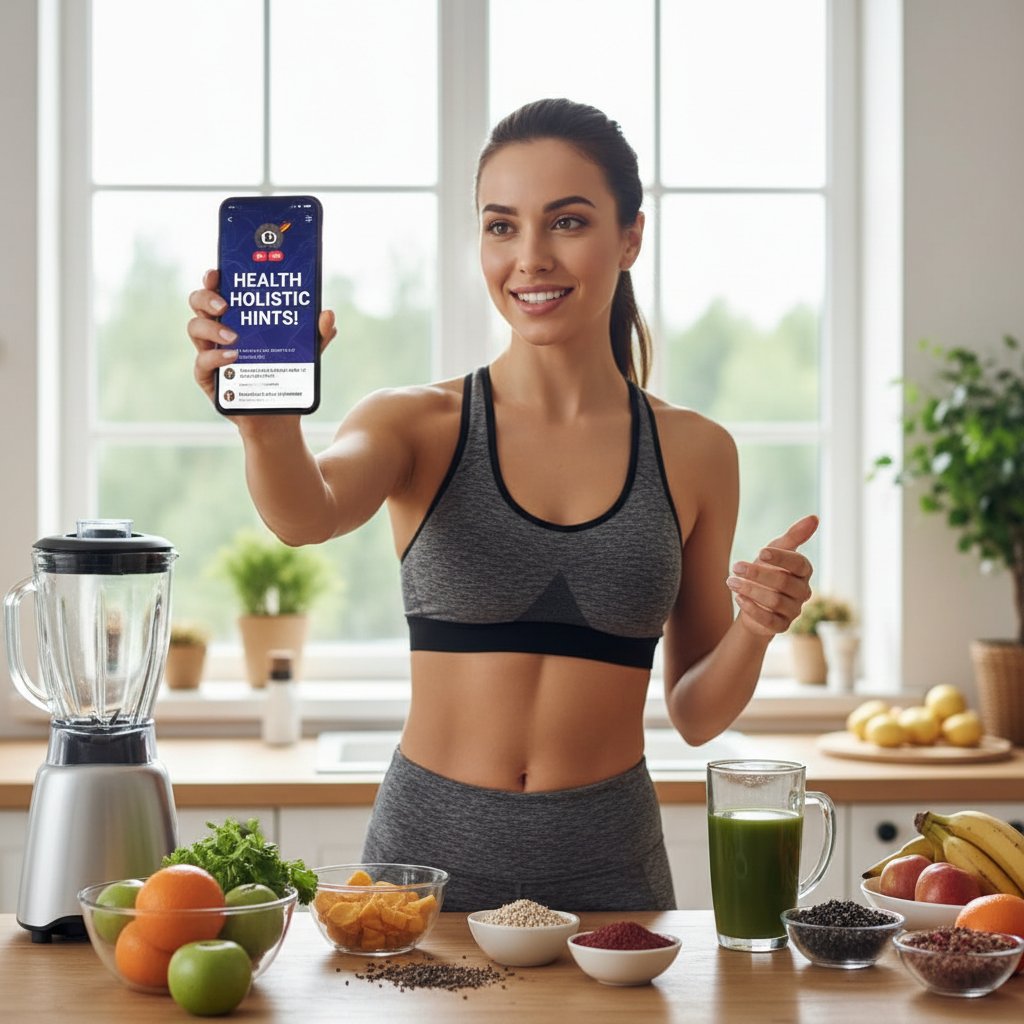 Zbliżenie na smartfon z wyświetlonym profilem influencera zdrowotnego – wpływ na opinię publiczną