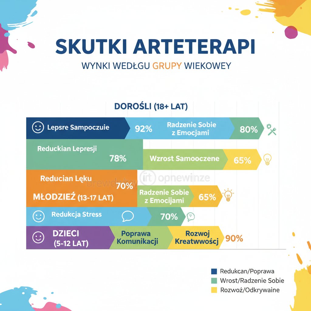 Statystyki efektów arteterapii według grup wiekowych