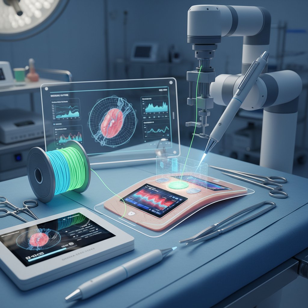 Innowacyjne narzędzia medyczne do szycia i monitorowania ran z widocznymi czujnikami