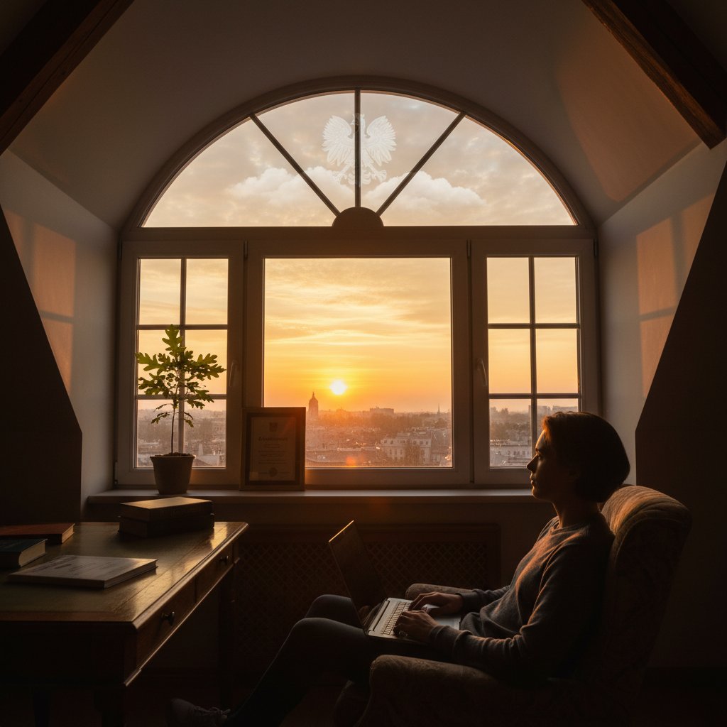 Uczeń reflektujący nad przyszłością po lekcji online