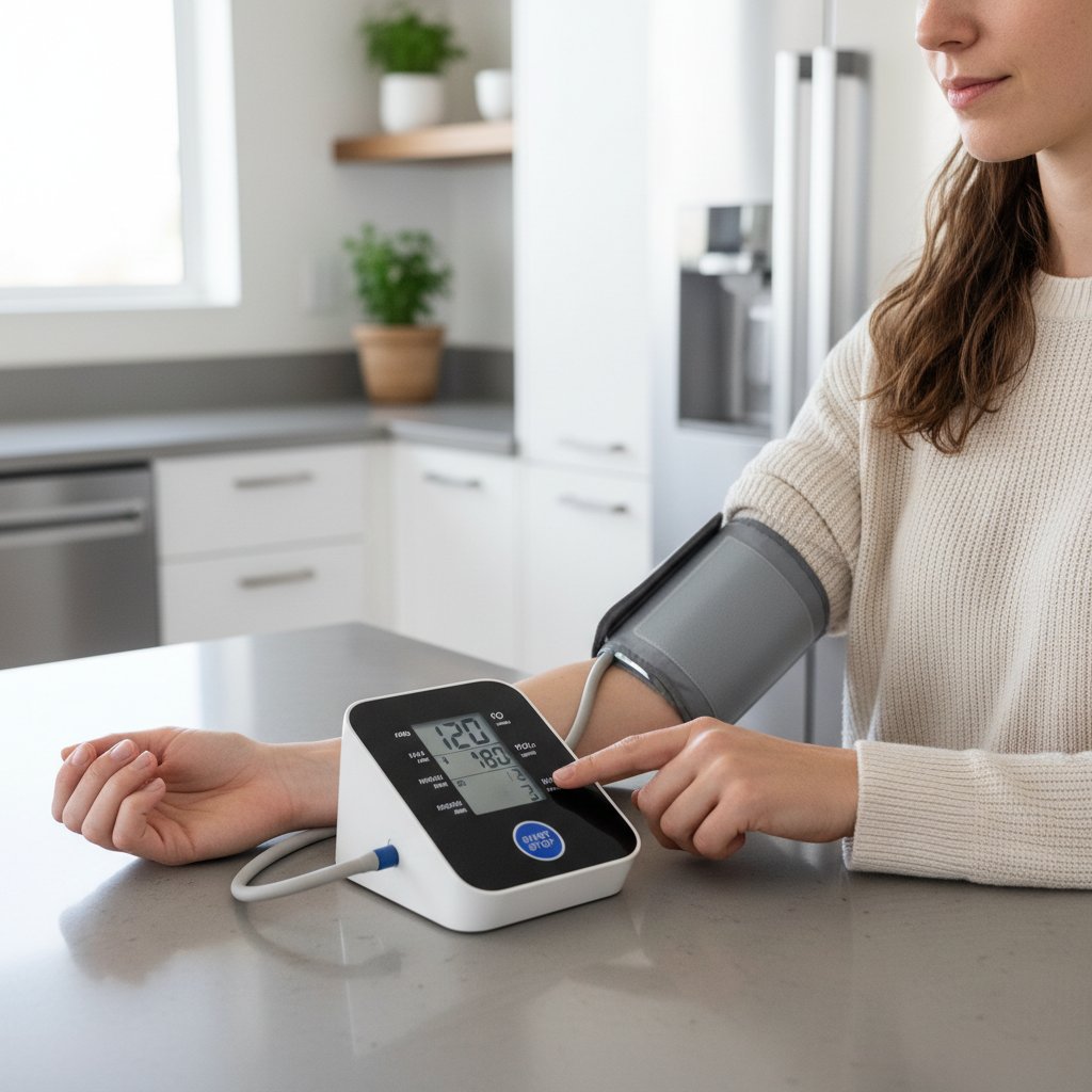 Instrukcja pomiaru ciśnienia, zbliżenie na prawidłowe ułożenie ręki