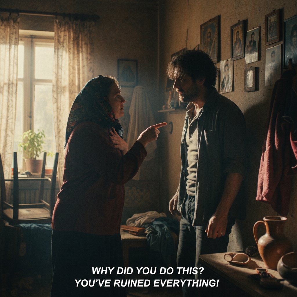 Still from a lesser-known international film showing an intense mother-son confrontation, movie mother son movies