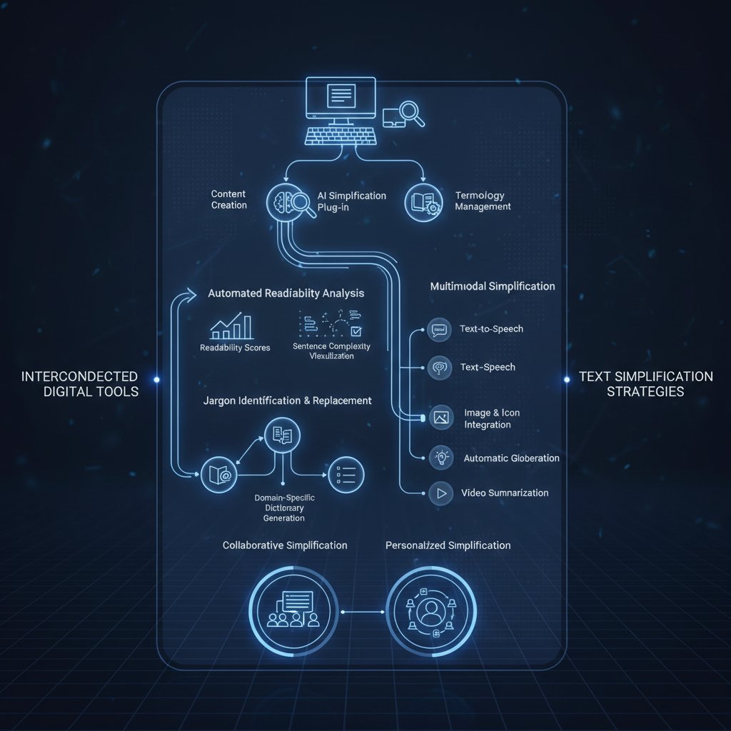 Editorial illustration of interconnected digital tools, representing multi-tool strategies for mastering complex texts and maximizing understanding.