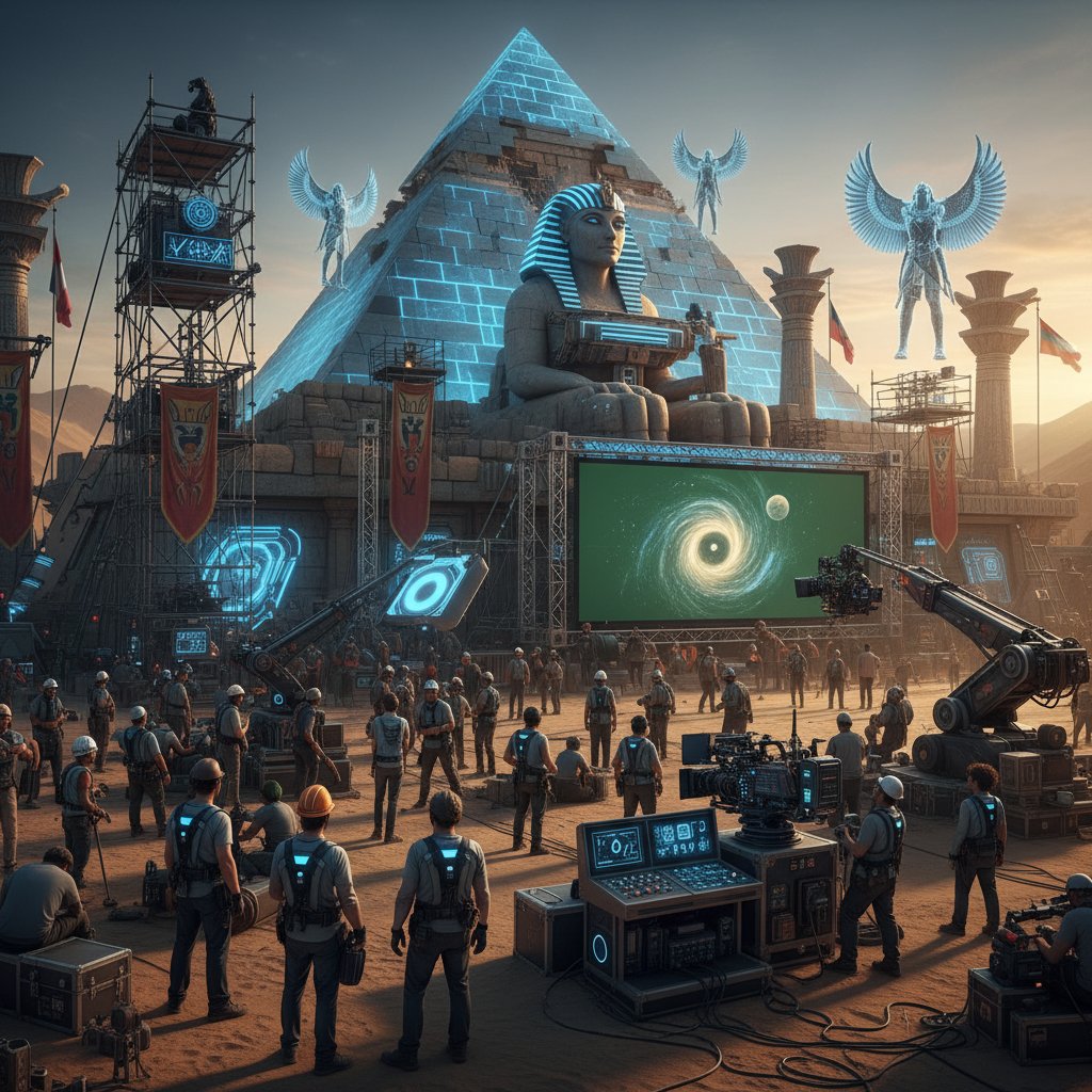 International film set in Egypt, blending traditional and modern elements with global crew