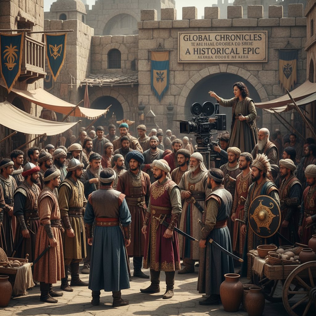 Scene from a groundbreaking international historical film, highlighting global perspectives in fact-based films