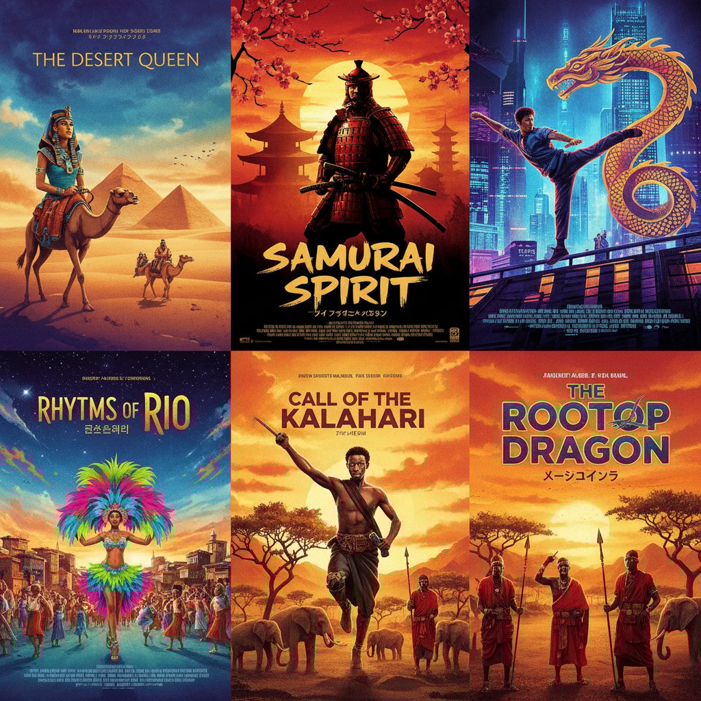 International movie posters depicting redemption themes