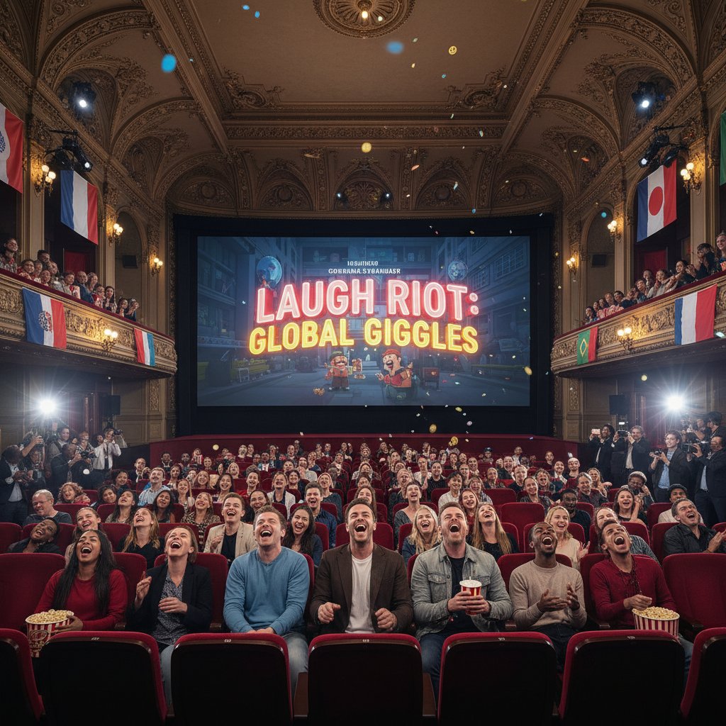 Crowd at global comedy film premiere