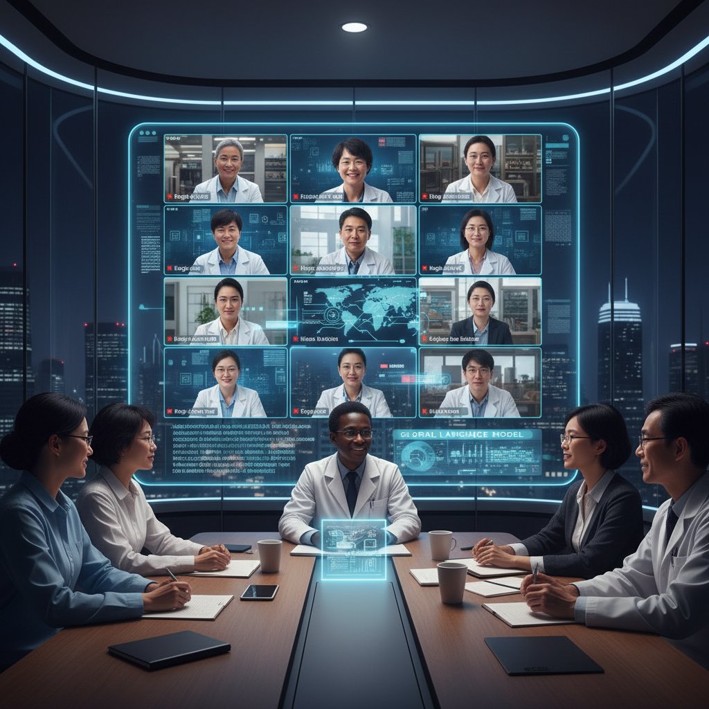 Photo: International research team using AI for multilingual translation during video conference