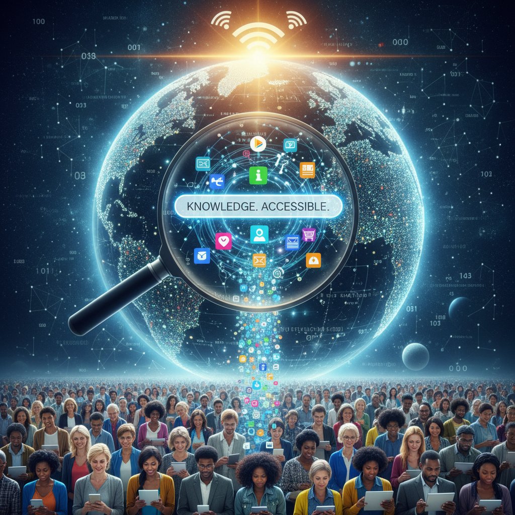 Symboliczna scena rewolucji internetowej, komputer, światło, szybka zmiana