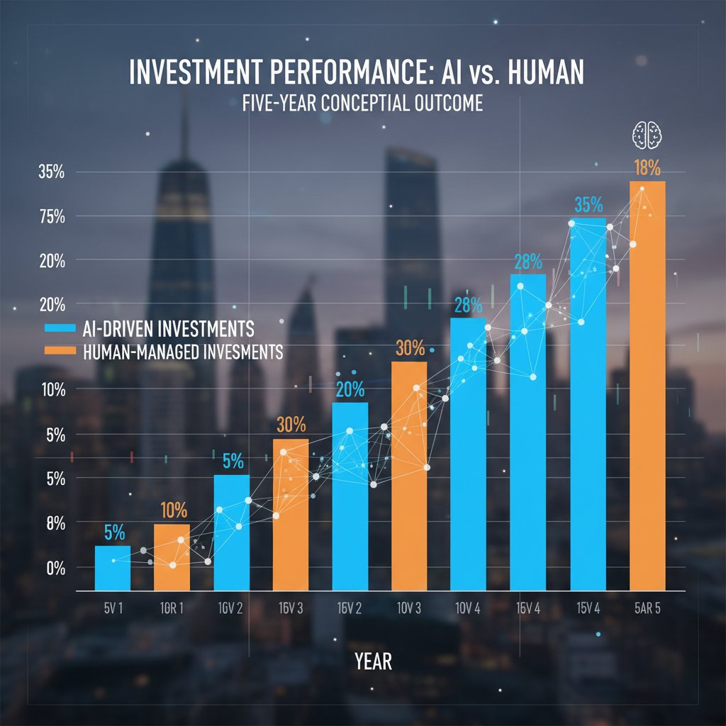 Zbliżenie na ekrany z wynikami portfela inwestycyjnego, ludzkie ręce i ekran AI