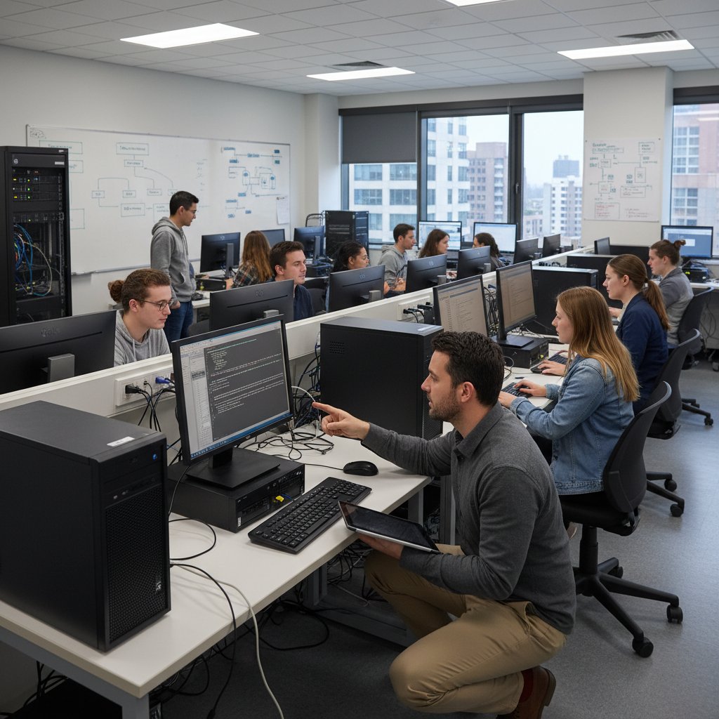 Doświadczony egzaminator analizujący nowe zagadnienia egzaminacyjne