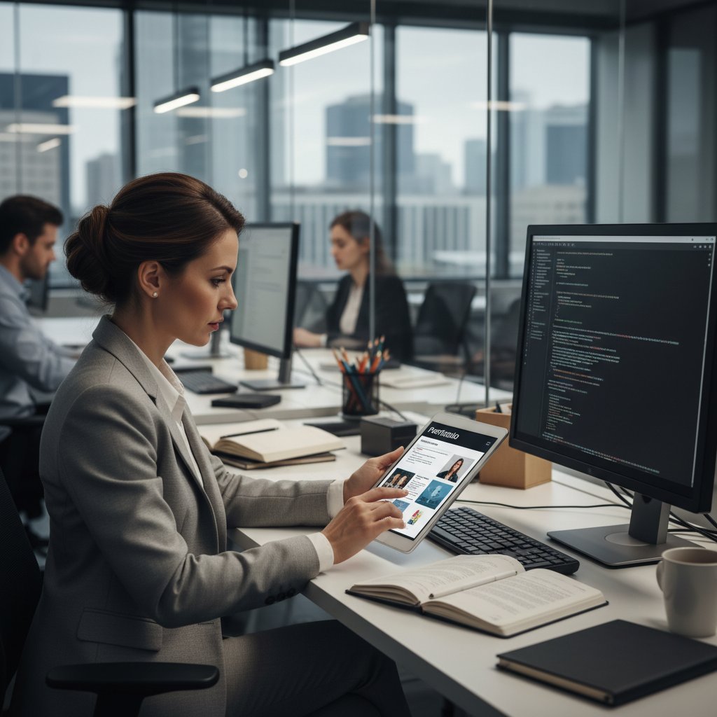 Rekruter przeglądający portfolio kandydatów na stanowisko IT