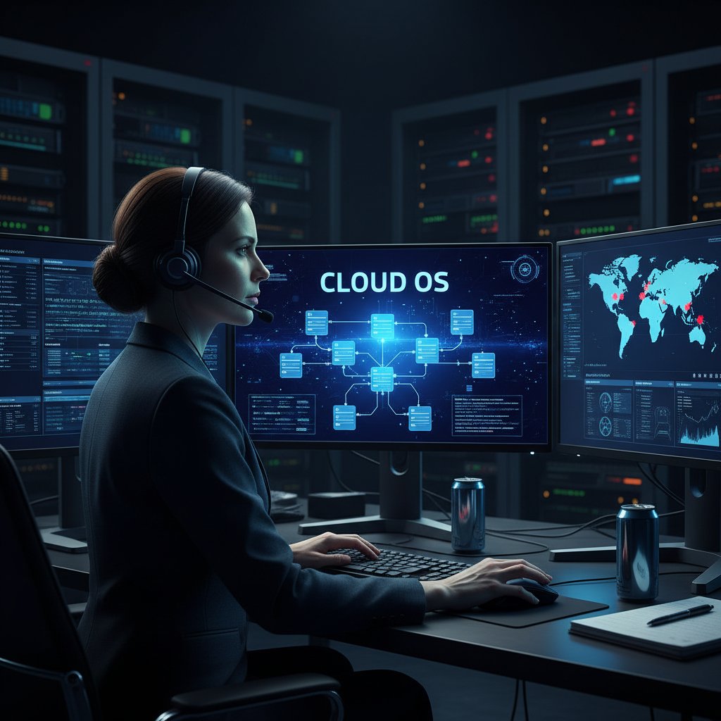 Specjalista ds. bezpieczeństwa IT analizujący dane na ekranie monitora, cyberbezpieczeństwo systemów operacyjnych online