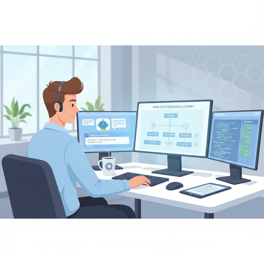 Pracownik IT testuje nowego chatbota przed wdrożeniem – praktyczny przewodnik onboardingowy
