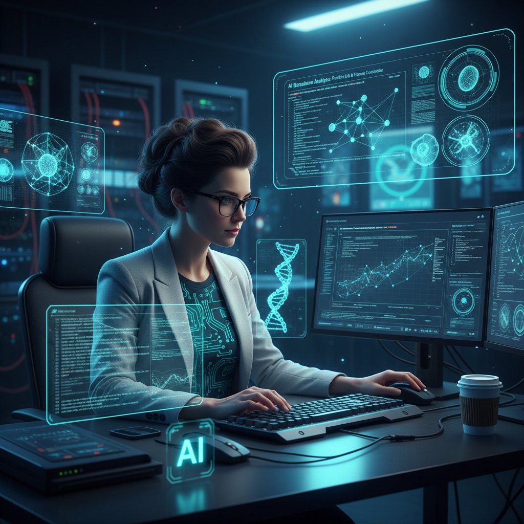 Specjalista IT programujący system AI do analizy biomarkerów