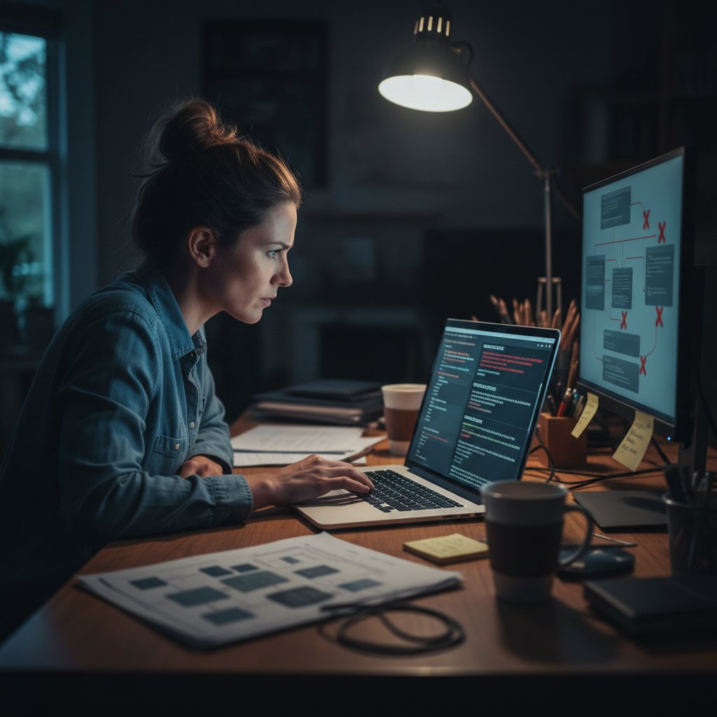 Specjalista IT analizujący błędy integracji chatbota z Shopify