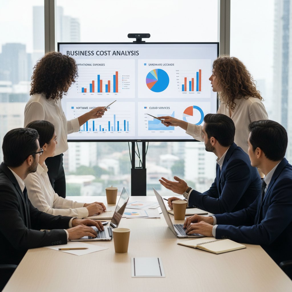 Fotografia zespołu IT analizującego wydatki związane z wdrożeniem narzędzia do zarządzania emailami