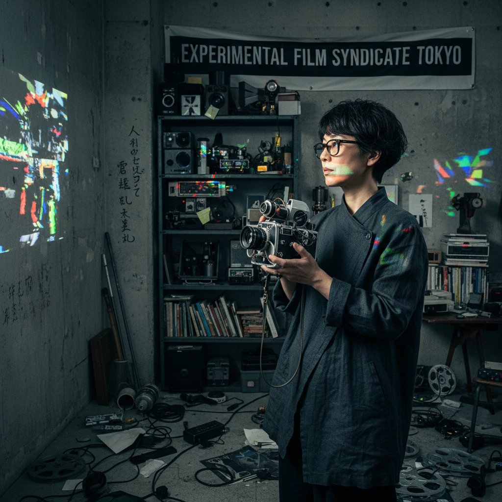 Japanese avant-garde filmmaker at work, experimental cinema global roots