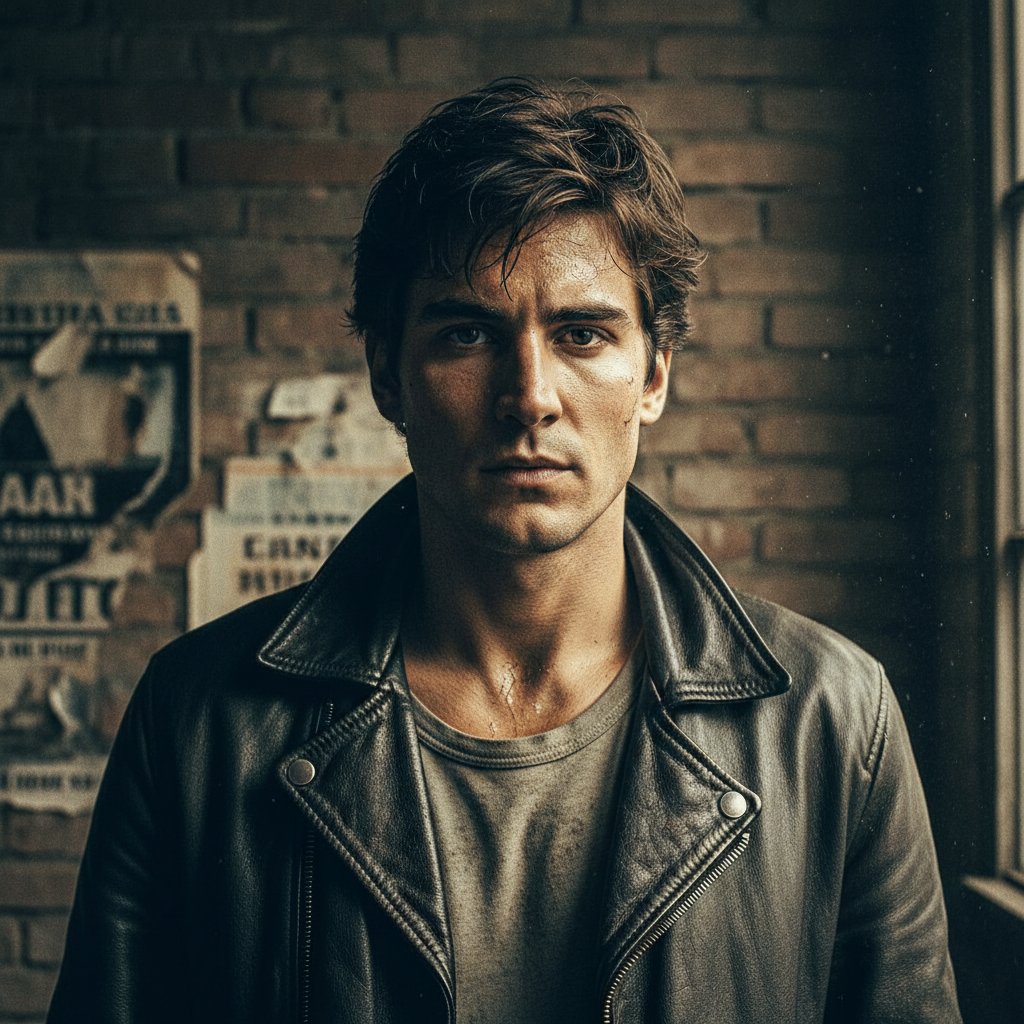 Young Javier Bardem in 1980s Spain, determined and ambitious