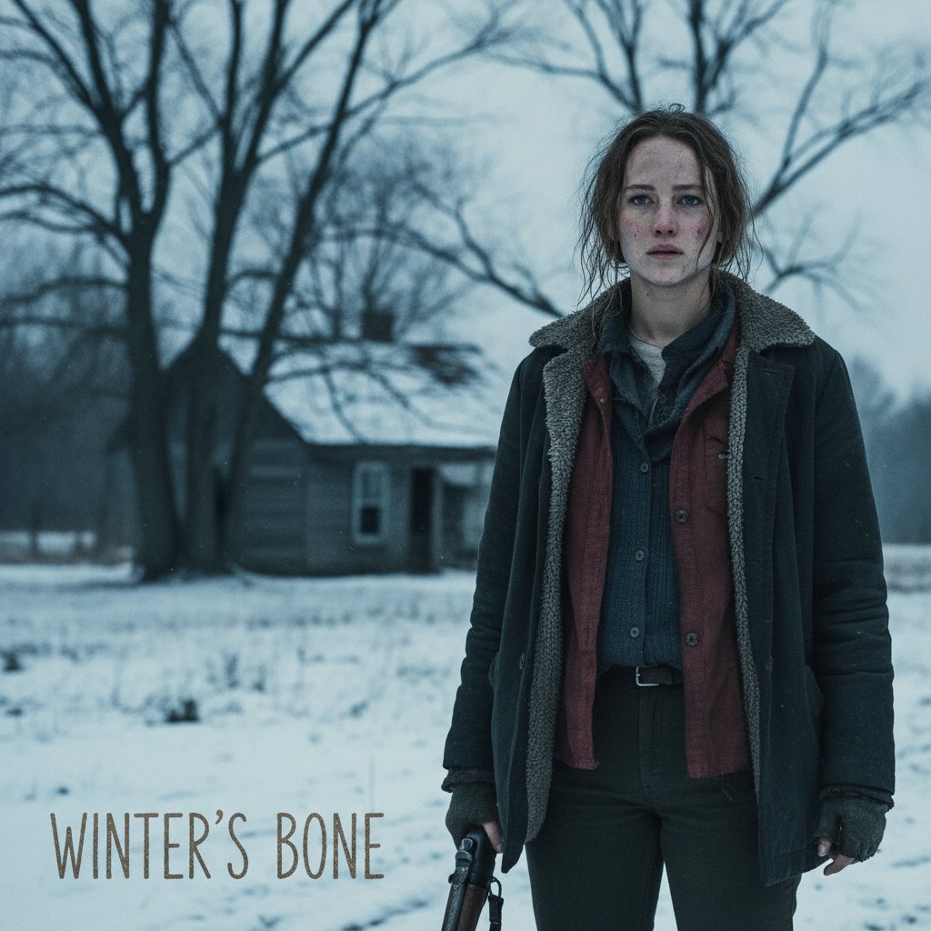 Jennifer Lawrence in her early indie days, embodying outsider energy in Winter's Bone