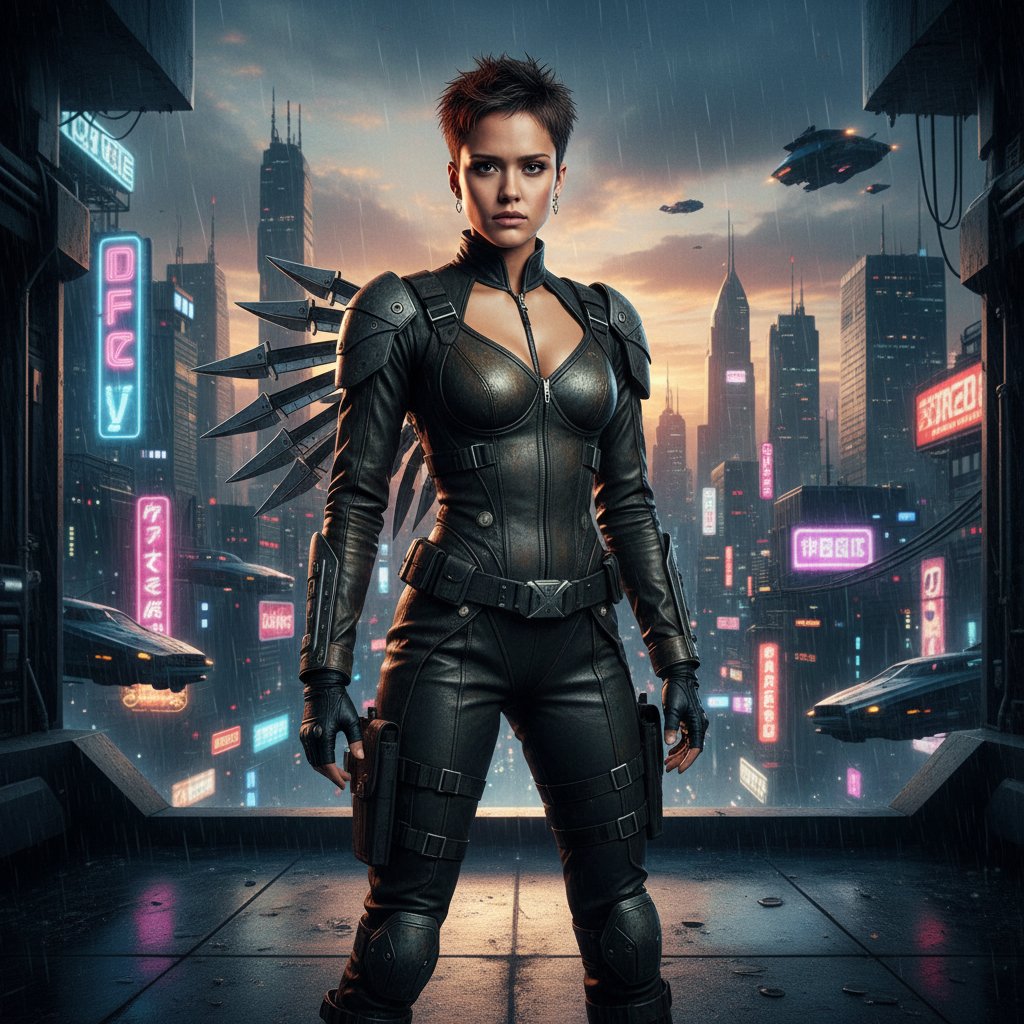 Young Jessica Alba as Max Guevara in Dark Angel, iconic sci-fi setting