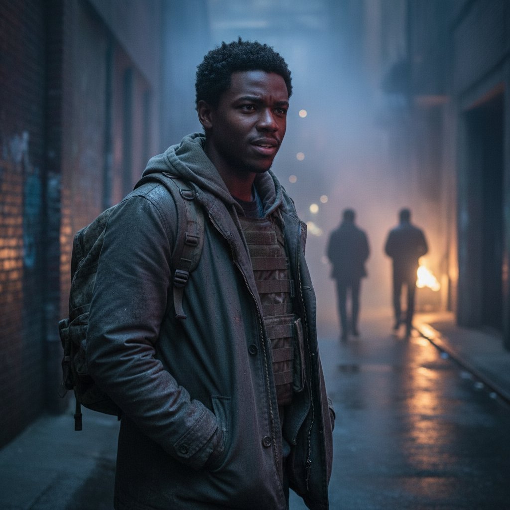 Boyega in a gray area role, ambiguous expression. Alt text: John Boyega in a complex, non-heroic film role, breaking stereotypes in john boyega movies.